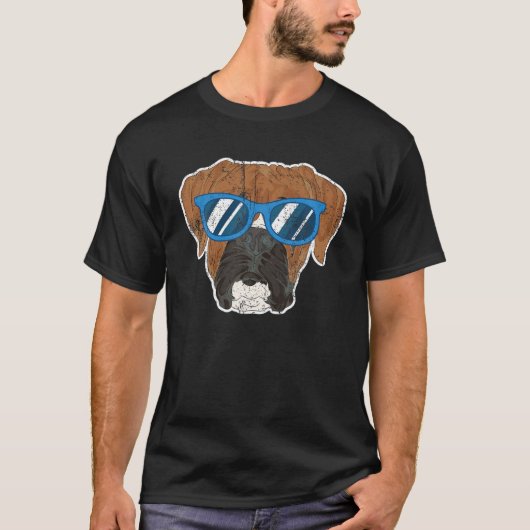 Cool Boxer Sunglazen Dog Owner Pet Animal Boxer T-shirt (Voorkant)