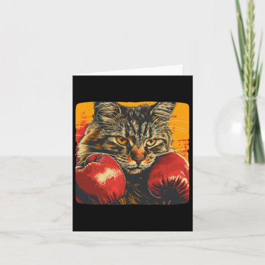 Cool Boxing Cat For Boxing Gloves And Cats Lovers  Kaart (Voorkant)