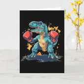 Cool Boxing Gloves With Dinosaur  Kaart (Gele Bloem)
