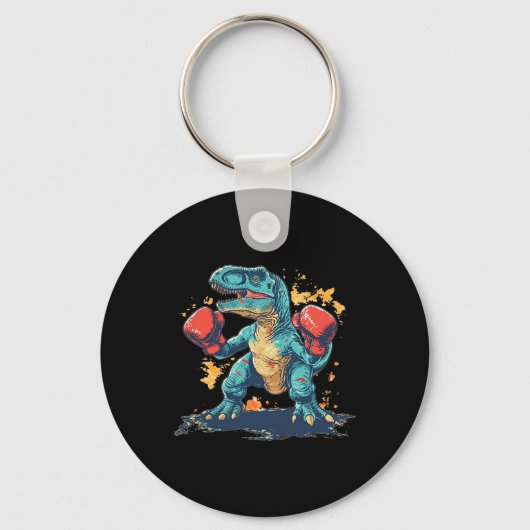 Cool Boxing Gloves With Dinosaur  Sleutelhanger (Voorkant)