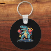 Cool Boxing Gloves With Dinosaur  Sleutelhanger (Voorkant)