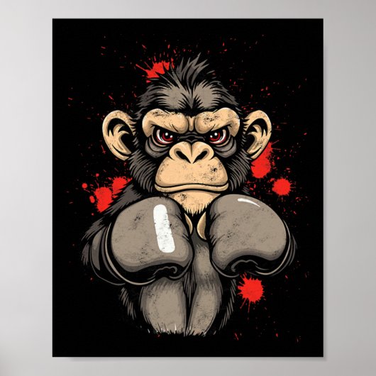 Cool Boxing Monkey - Kostuum Poster (Voorkant)