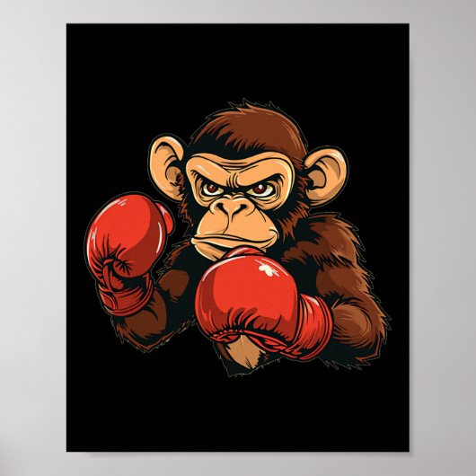 Cool Boxing Monkey Kostuum Poster (Voorkant)