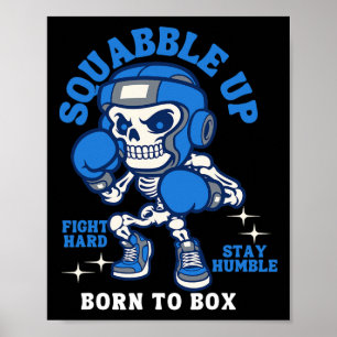 Cool Boxing Sketelton Gym Sparing Ruzie Up Poster