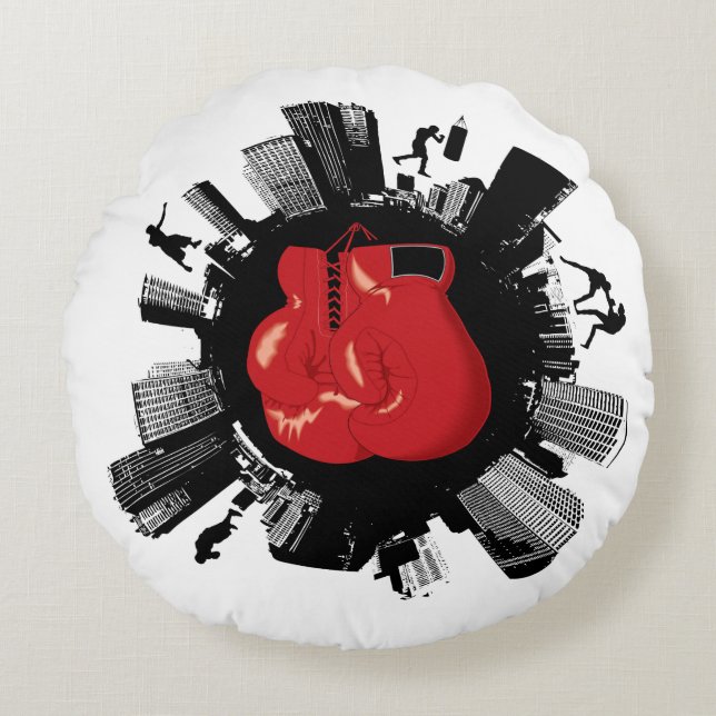 Cool Boxing World Rond Kussen (Voorkant)