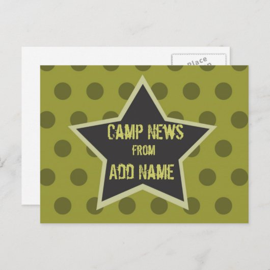 Cool Boy Customizable Camp Postcard Briefkaart (Voorkant / Achterkant)