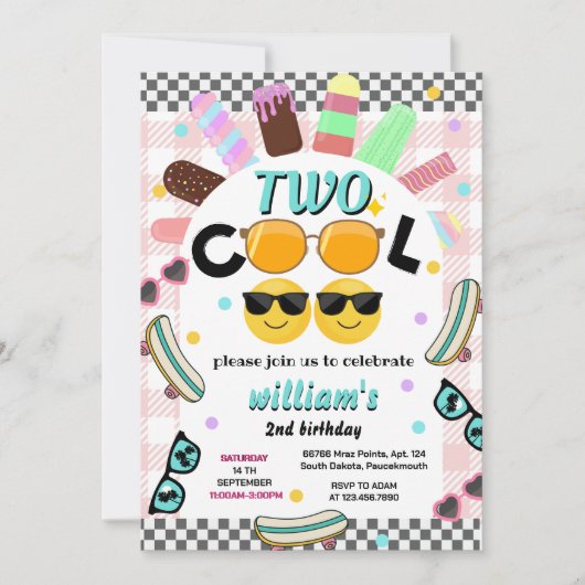 Cool Boy Leuke Zomer Sweet Twee Cool 2e Verjaardag Kaart (Voorkant)