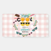 Cool Boy Leuke Zomer Sweet Twee Cool 2e Verjaardag Spandoek (Horizontaal)