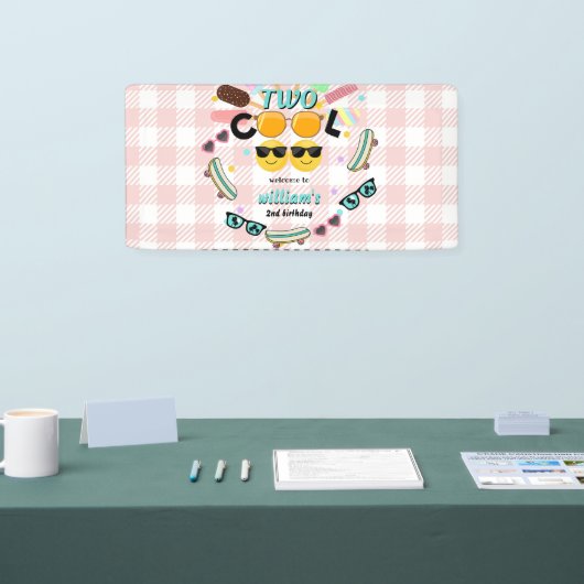 Cool Boy Leuke Zomer Sweet Twee Cool 2e Verjaardag Spandoek (Beurs)