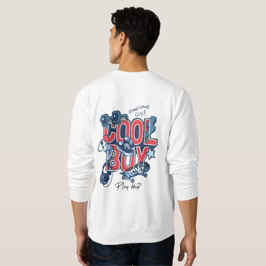 Cool Boy met stijlvolle hobbyiconen Trui (Achterkant volledig)