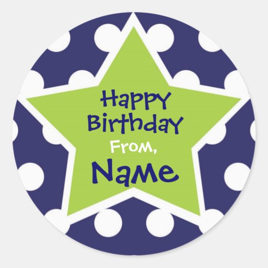 Cool Boy Star  Verjaardag Sticker (Voorkant)