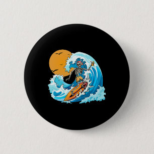 Cool Boy Zomer Vakantie Skelet Surfen Hawaï H Ronde Button 5,7 Cm