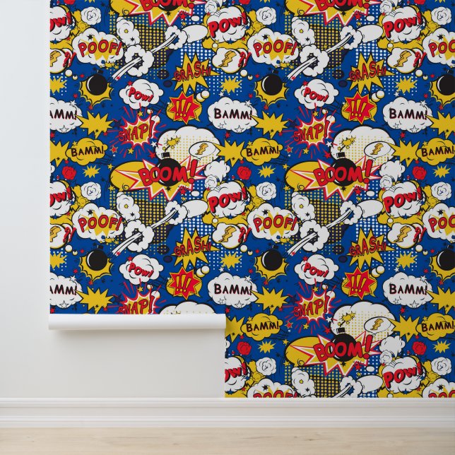 Cool boys comic pop betegeld behang (Applicatie)