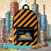 Cool boys Construction digger truck voeg naam toe Bedrukte Rugzak