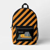 Cool boys Construction digger truck voeg naam toe Bedrukte Rugzak (Voorkant)