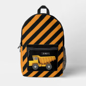 Cool boys Construction dump truck voeg naam toe Bedrukte Rugzak (Voorkant)