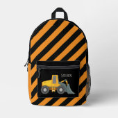 Cool boys Construction shovel truck voeg naam toe Bedrukte Rugzak (Voorkant)