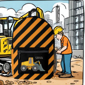 Cool boys Construction shovel truck voeg naam toe Bedrukte Rugzak