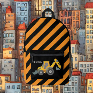 Cool boys Construction truck voeg naam toe Bedrukte Rugzak