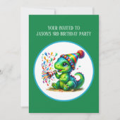 Cool boys dinosaur party add text  kaart (Voorkant)