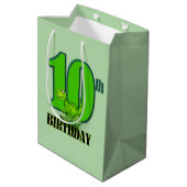 Cool boys dinosaurus feest 10e medium cadeauzakje (Achterkant Gekanteld)