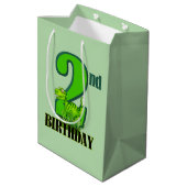 Cool boys dinosaurus feest 2e medium cadeauzakje (Achterkant Gekanteld)