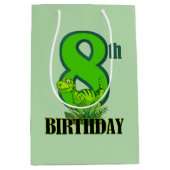 Cool boys dinosaurus feest 8e medium cadeauzakje (Voorkant)
