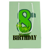 Cool boys dinosaurus feest 8e medium cadeauzakje (Achterkant)