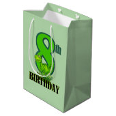 Cool boys dinosaurus feest 8e medium cadeauzakje (Achterkant Gekanteld)