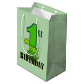 Cool boys dinosaurus party baby's eerste medium cadeauzakje (Achterkant Gekanteld)