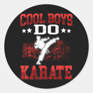 Cool Boys do Karate Karateka Aziatische Martial Ar Ronde Sticker