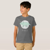 Cool Boy's Doodle Triceratops Dinosaur met naam T-shirt (Voorkant volledig)