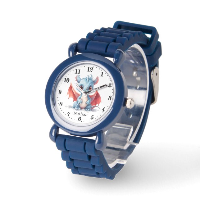 Cool boys dragon naam toevoegen horloge (Hoek)