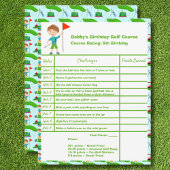 Cool Boy's Golfing Birthday Party Score Kaart Notitiekaartje