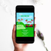 Cool Boy's Golfing Thema Verjaardagsfeest Kaart