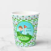 Cool Boy's Golfing Thema Verjaardagsfeest Papieren Bekers (Voorkant)