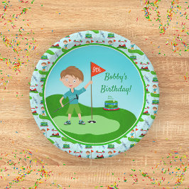 Cool Boy's Golfing Thema Verjaardagsfeest Papieren Bordje