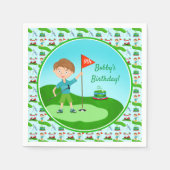 Cool Boy's Golfing Thema Verjaardagsfeest Servet (Voorkant)