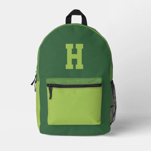 Cool Boys Groene Sport Monogram Bedrukte Rugzak (Voorkant)
