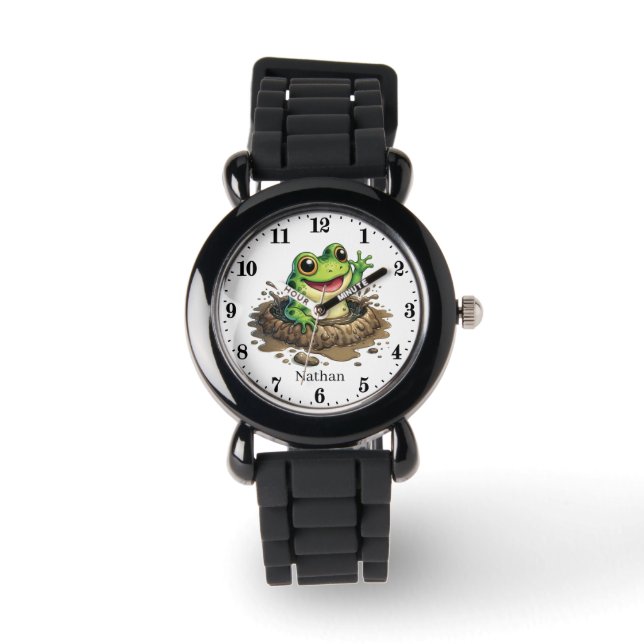 Cool boys kikkerliefhebbers voeg naam toe horloge (Voorkant)