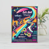 Cool Boys Meisjes Rolschaatsen 13e Verjaardag Kaart (Staand voorkant)