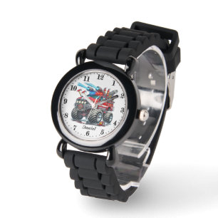 Cool boys monster truck naam toevoegen horloge