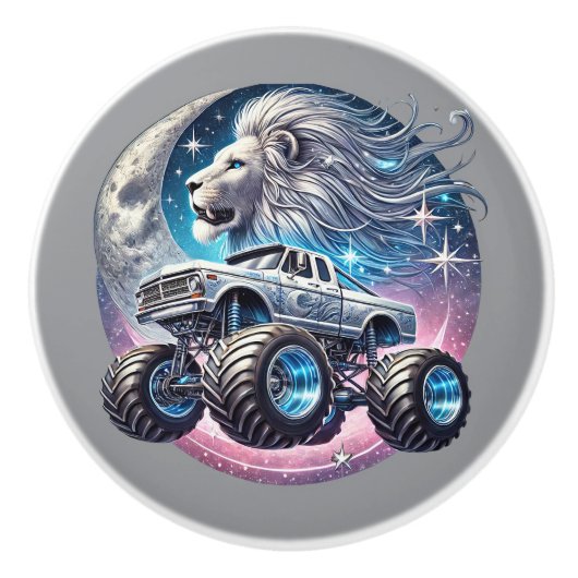 Cool boys monstertruck  keramische knop (Voorkant)