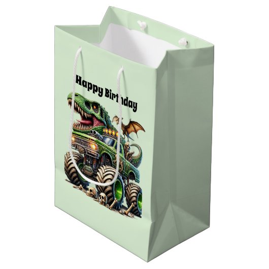 Cool boys monstertruck medium cadeauzakje (Voorkant Gekanteld)