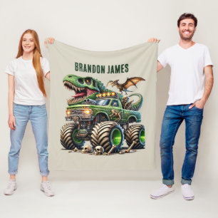 Cool boys monstertruck voeg naam toe  fleece deken