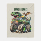 Cool boys monstertruck voeg naam toe  fleece deken (Voorkant)