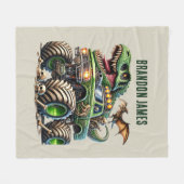 Cool boys monstertruck voeg naam toe  fleece deken (Voorkant (Horizontaal))