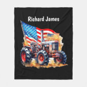Cool Boys Patriottische tractor naam toevoegen Fleece Deken (Voorkant)