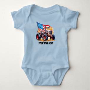 Cool boys Patriottische tractor Romper