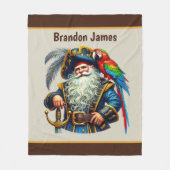 Cool boys pirate lovers add name fleece deken (Voorkant)